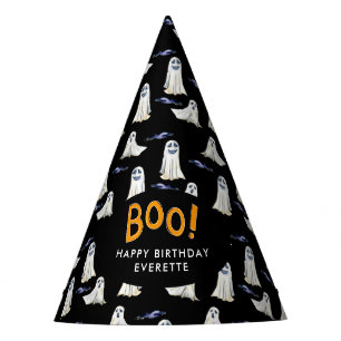 Bats & Ghosts Pattern Halloween Birthday Party Hat