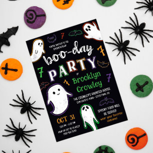 Bats & Ghosts Spooktacular Boo-Day Party Invitation