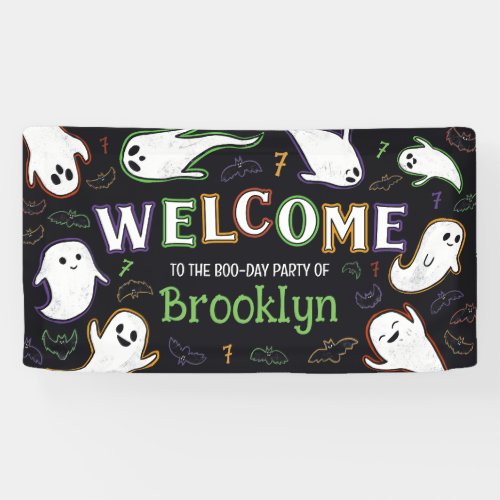 Bats  Ghosts Spooktacular Boo_Day Party Welcome Banner