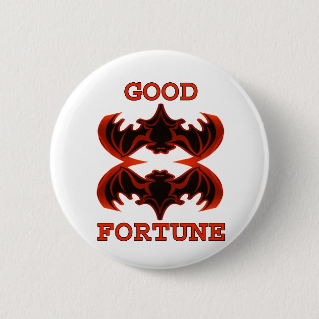 Bats Good Fortune 1 The MUSEUM Zazzle Gifts Button (Front)