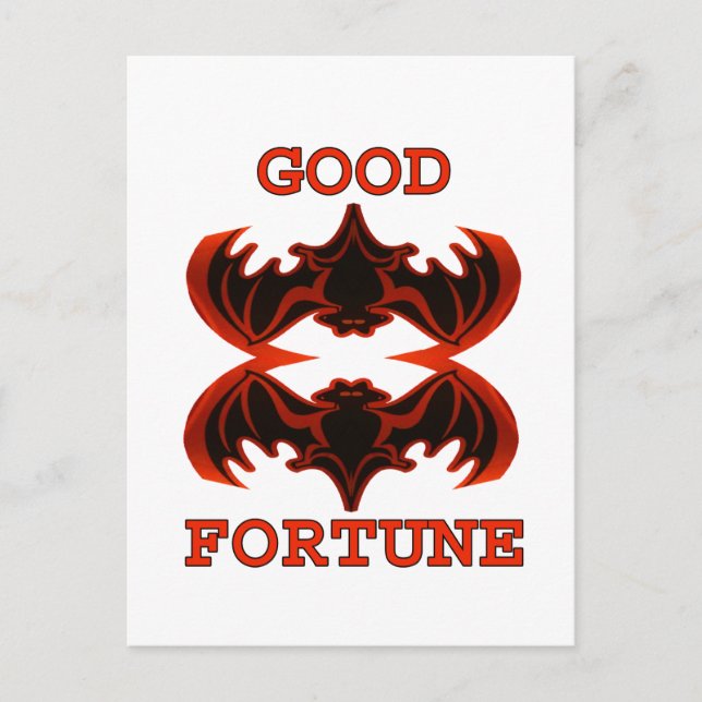 Bats Good Fortune 1 The MUSEUM Zazzle Gifts Postcard (Front)