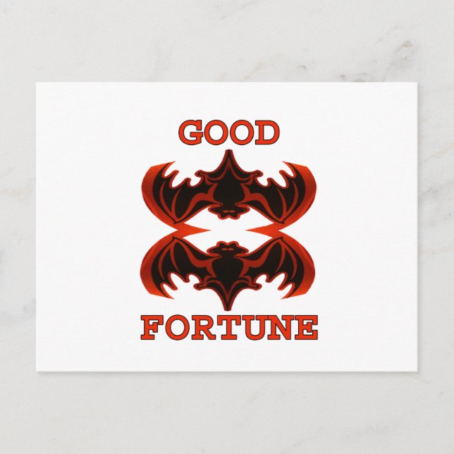 Bats Good Fortune 1 The MUSEUM Zazzle Gifts Postcard (Front)