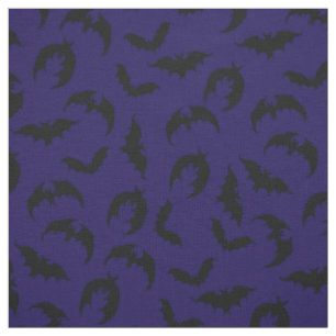 Bats Gothic Halloween Deep Blue Fabric