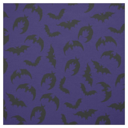 Bats Gothic Halloween Deep Blue Fabric
