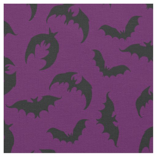 Bats Gothic Halloween Deep Purple Fabric