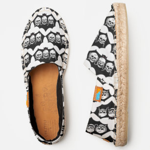 Bats, Gothic Skull See Hear Speak No Evil, Wht Can Espadrilles