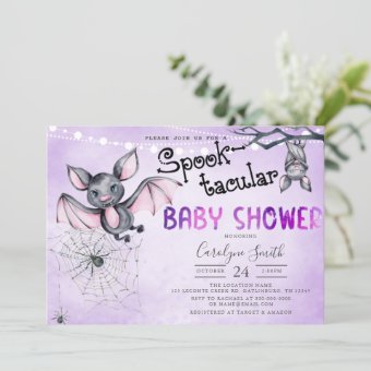 Bats Halloween Baby Shower Invitation | Zazzle