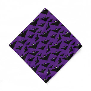 Bats Halloween black purple pattern Bandana