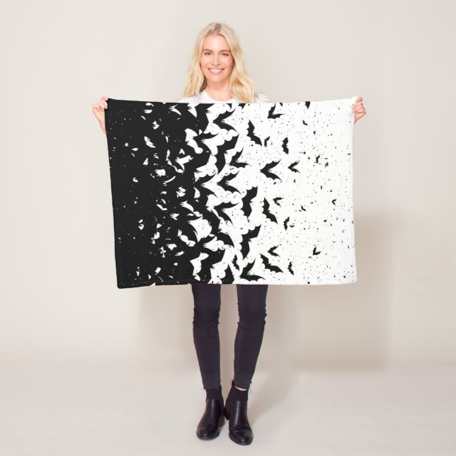 Bats Halloween Horror Vampire Fleece Blanket (In Situ)