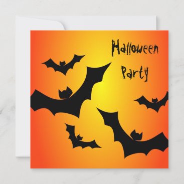 bats Halloween Party Invitations