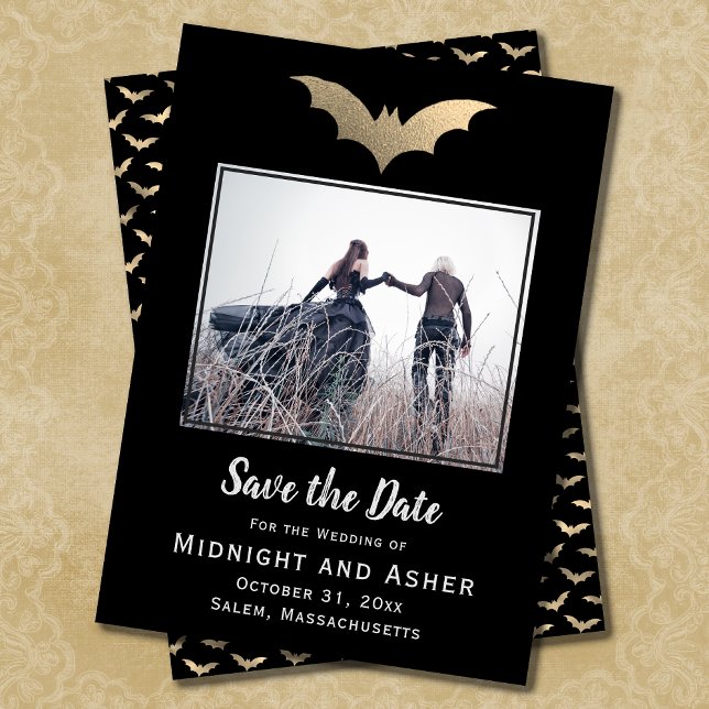 Bats Halloween Wedding Save The Date (Creator Uploaded)