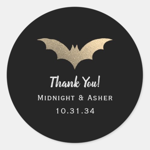 Bats Halloween Wedding Save The Date Classic Round Sticker