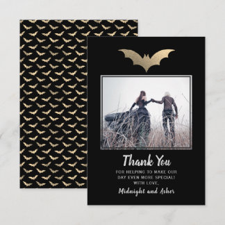 Bats Halloween Wedding  Thank You Card