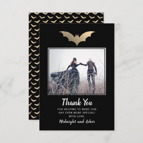 Bats Halloween Wedding  Thank You Card