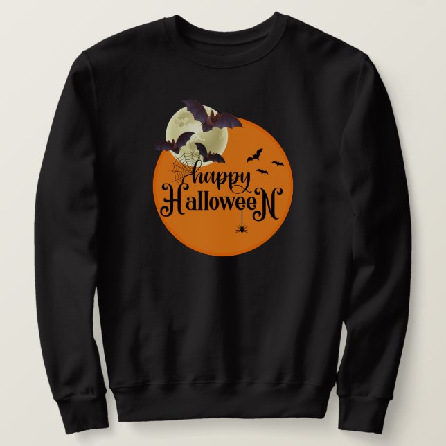 Bats Happy Halloween Halloween Unisex Sweatshirt (Design Front)