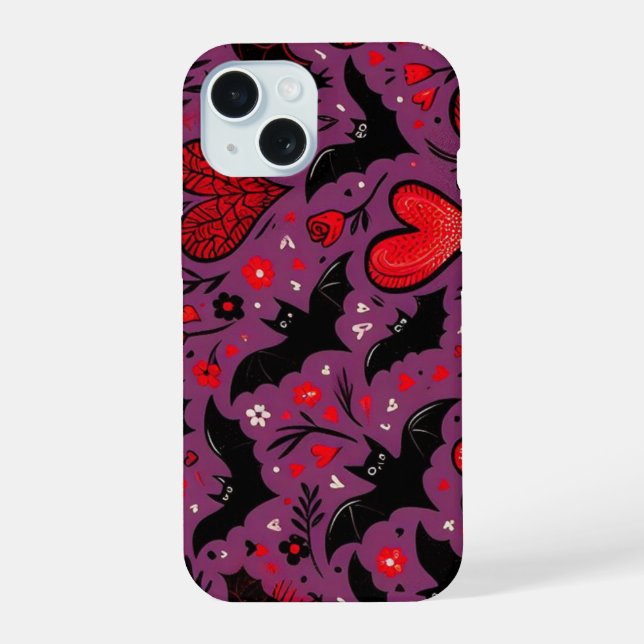 Bats & Hearts Iphone Case (Back)