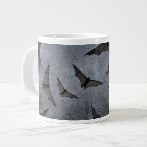 Bats In The Dark Cloudy Sky Large Coffee Mug