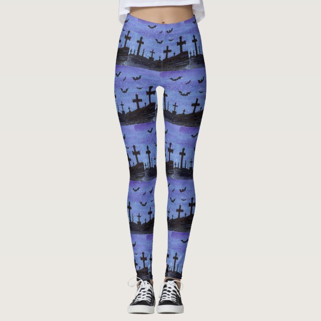 Bats in the Graveyard Leggings (Front)