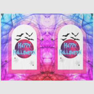 Bats Moon Spooky Scary Purple Pink Happy Halloween Tissue Paper