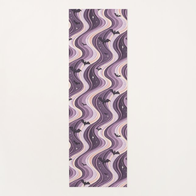 Bats, Moons & Celestial Waves Yoga Mat (Front)