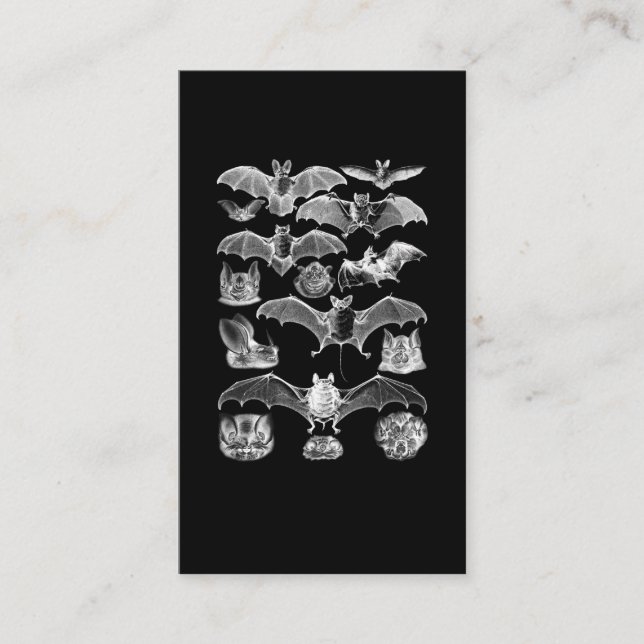 Bats Night Microbat Night View Creepy Goth Business Card (Front)