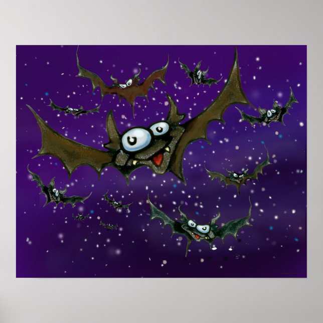 Bats Night Sky Poster (Front)
