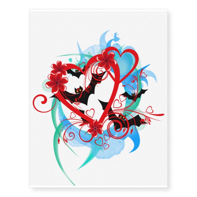 Bats Of Love Temporary Tattoos (Front)
