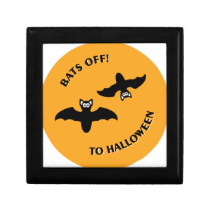 Bats Off To Halloween Orange Circle Keepsake Box