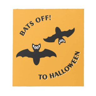 Bats Off To Halloween Orange Square Notepad