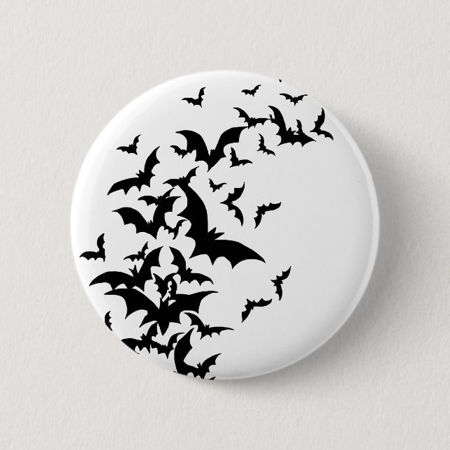 Bats on White Pinback Button (Front)