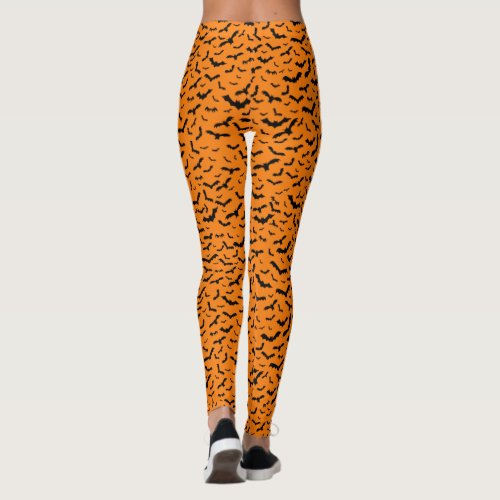 Bats Orange Leggings