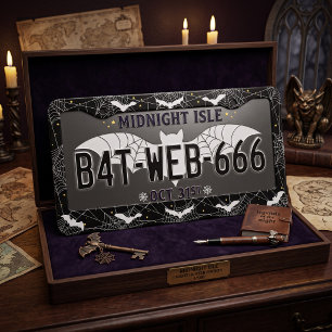 Bats Spiderweb Night Sky horror acarry License Plate Frame