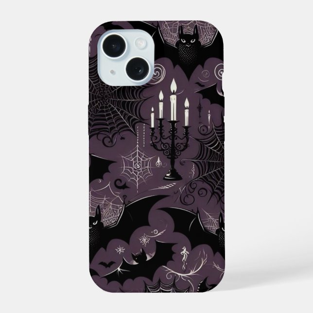 Bats & Spiderwebs Iphone Case (Back)