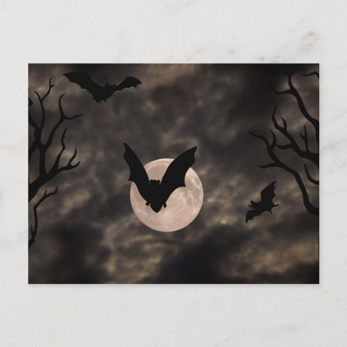 Bats Spooky Night Halloween Postcard