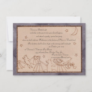 Bats Tea Party Halloween Costume Party Invitation