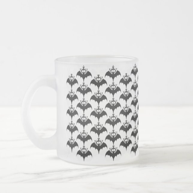 Bats Tribal Frosted Silhouette Mug (Left)