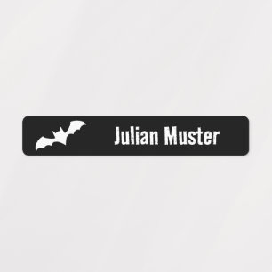 Bats - white black   96 narrow kids' labels