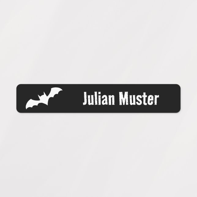Bats - white black | 96 narrow kids' labels (Design 1)