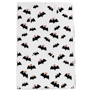 Bats with Santa hats Medium Gift Bag