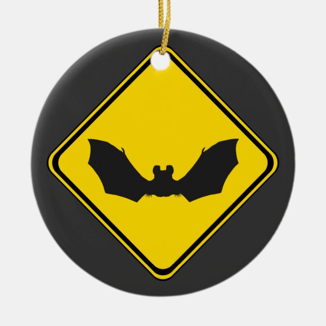 Bats Xing! Ceramic Ornament (Front)