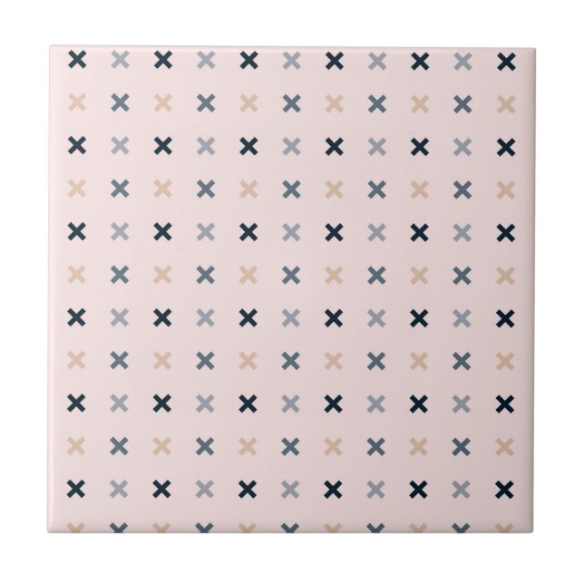 Batsu X Minimalist Pattern Ceramic Tile (Front)
