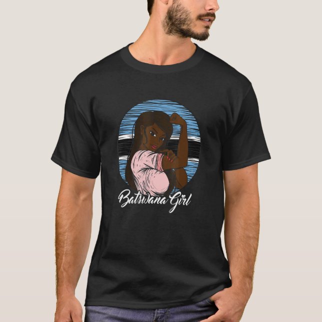 Batswana Flag Botswana Motswana Girl T-Shirt (Front)