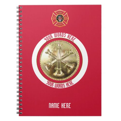 Battalion Fire Chief 4 Bugle Custom Notebook