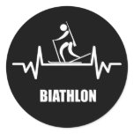 battement de coeur biathlon classic round sticker battement de coeur biathlon classic round sticker