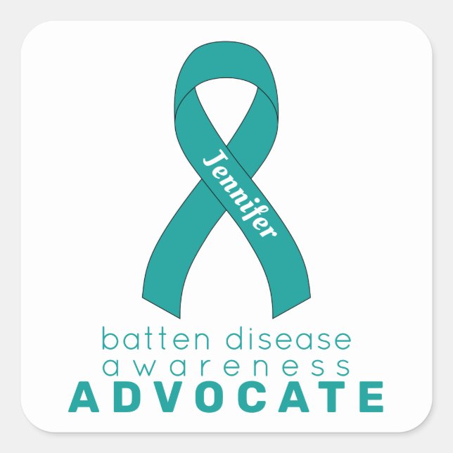 Batten Disease Advocate White Square Sticker (Front)