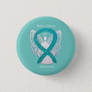 Batten Disease Awareness Angel Ribbon Art Pin