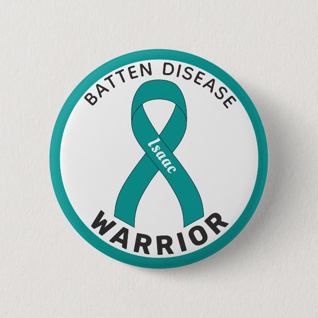 Batten Disease Warrior Ribbon White Button (Front)