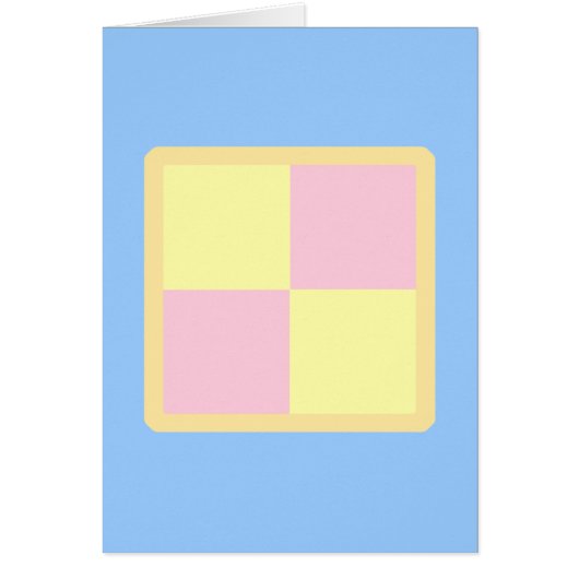 Battenburg Cake. Pink and Yellow. (Front)