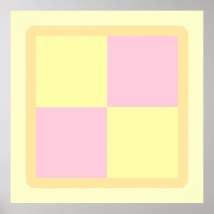 Battenburg Cake. Pink and Yellow. Poster