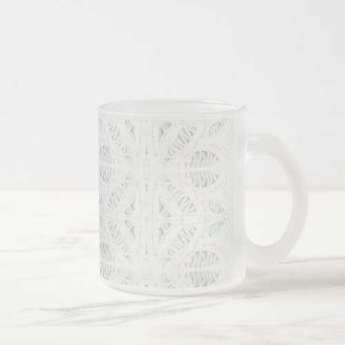 BATTENBURG LACE Frosted Glass Mug